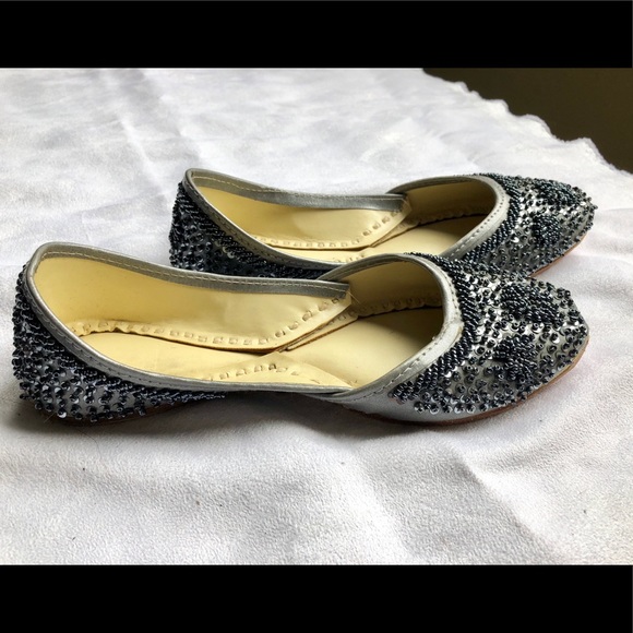 New-Hand beaded , leather Moroccan flats sz 7 - Picture 2 of 8